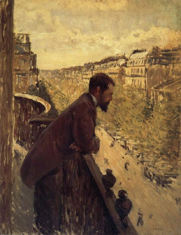 Gustave Caillebotte The man stand on the terrace Norge oil painting art